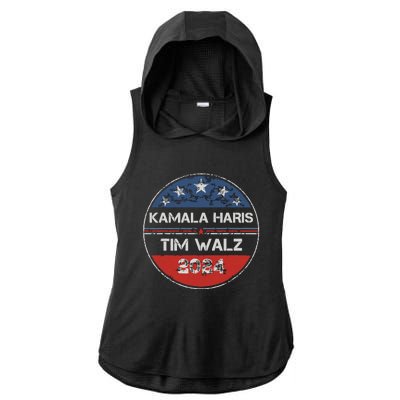 Harris Walz 2024 For President Patriotic Kamala Waltz 2024 Ladies PosiCharge Tri-Blend Wicking Draft Hoodie Tank