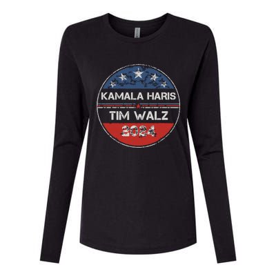 Harris Walz 2024 For President Patriotic Kamala Waltz 2024 Womens Cotton Relaxed Long Sleeve T-Shirt