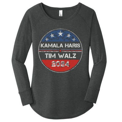 Harris Walz 2024 For President Patriotic Kamala Waltz 2024 Women's Perfect Tri Tunic Long Sleeve Shirt