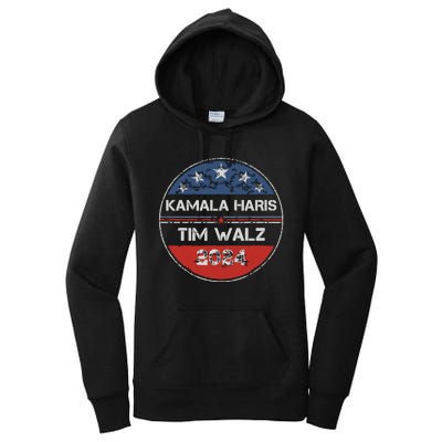 Harris Walz 2024 For President Patriotic Kamala Waltz 2024 Women's Pullover Hoodie