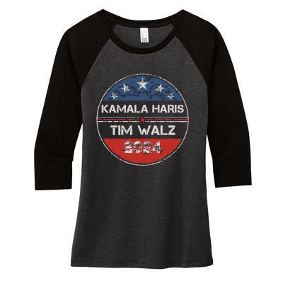 Harris Walz 2024 For President Patriotic Kamala Waltz 2024 Women's Tri-Blend 3/4-Sleeve Raglan Shirt