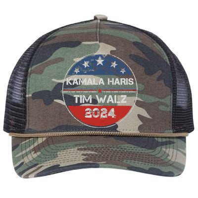 Harris Walz 2024 For President Patriotic Kamala Waltz 2024 Retro Rope Trucker Hat Cap