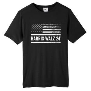 Harris Walz 2024 Election Kamala Tim Waltz American Flag Tall Fusion ChromaSoft Performance T-Shirt