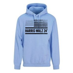 Harris Walz 2024 Election Kamala Tim Waltz American Flag Unisex Surf Hoodie