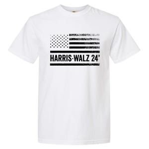 Harris Walz 2024 Election Kamala Tim Waltz American Flag Garment-Dyed Heavyweight T-Shirt