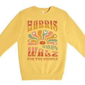 Harris Walz 2024 Election President Kamala Harris Tim Waltz Premium Crewneck Sweatshirt