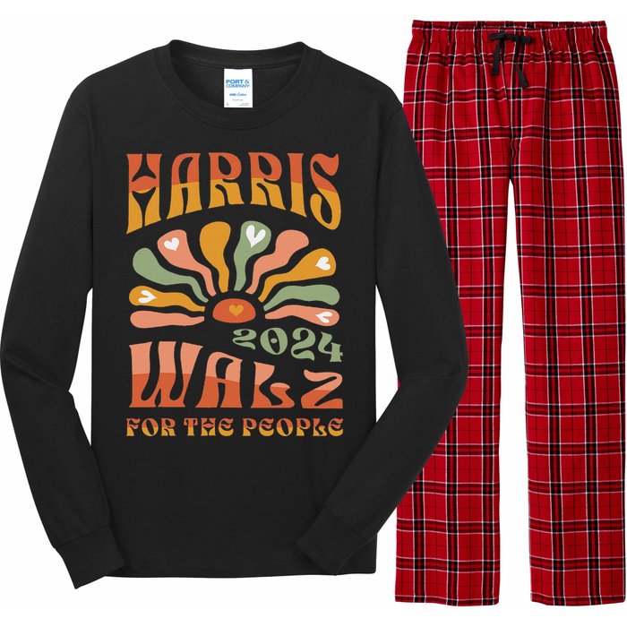 Harris Walz 2024 Election President Kamala Harris Tim Waltz Long Sleeve Pajama Set