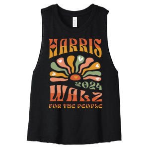 Harris Walz 2024 Election President Kamala Harris Tim Waltz Women's Racerback Cropped Tank