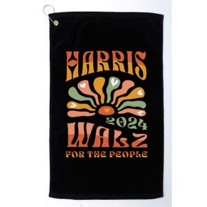 Harris Walz 2024 Election President Kamala Harris Tim Waltz Platinum Collection Golf Towel