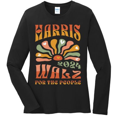 Harris Walz 2024 Election President Kamala Harris Tim Waltz Ladies Long Sleeve Shirt