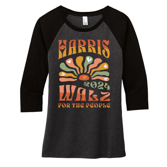 Harris Walz 2024 Election President Kamala Harris Tim Waltz Women's Tri-Blend 3/4-Sleeve Raglan Shirt