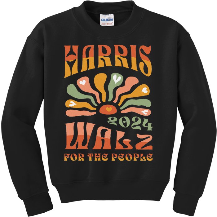 Harris Walz 2024 Election President Kamala Harris Tim Waltz Kids Sweatshirt