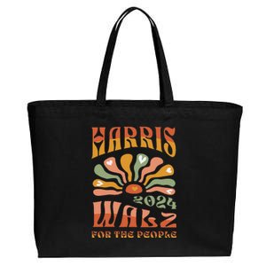 Harris Walz 2024 Election President Kamala Harris Tim Waltz Cotton Canvas Jumbo Tote