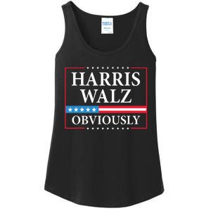 Harris Waltz 2024 Obviously Kamala Harris Tim Walz 2024 Ladies Essential Tank