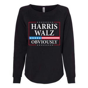 Harris Waltz 2024 Obviously Kamala Harris Tim Walz 2024 Womens California Wash Sweatshirt