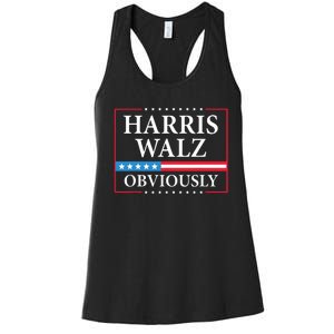 Harris Waltz 2024 Obviously Kamala Harris Tim Walz 2024 Women's Racerback Tank