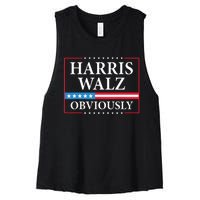 Harris Waltz 2024 Obviously Kamala Harris Tim Walz 2024 Women's Racerback Cropped Tank