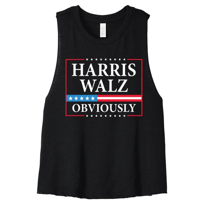 Harris Waltz 2024 Obviously Kamala Harris Tim Walz 2024 Women's Racerback Cropped Tank