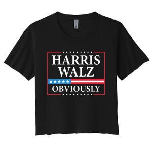 Harris Waltz 2024 Obviously Kamala Harris Tim Walz 2024 Women's Crop Top Tee