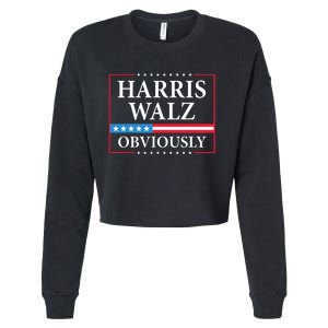 Harris Waltz 2024 Obviously Kamala Harris Tim Walz 2024 Cropped Pullover Crew