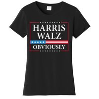 Harris Waltz 2024 Obviously Kamala Harris Tim Walz 2024 Women's T-Shirt