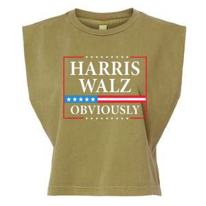 Harris Waltz 2024 Obviously Kamala Harris Tim Walz 2024 Garment-Dyed Women's Muscle Tee