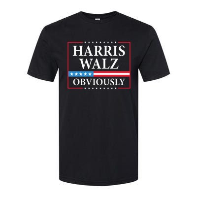 Harris Waltz 2024 Obviously Kamala Harris Tim Walz 2024 Softstyle CVC T-Shirt