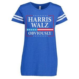 Harris Waltz 2024 Obviously Kamala Harris Tim Walz 2024 Enza Ladies Jersey Football T-Shirt