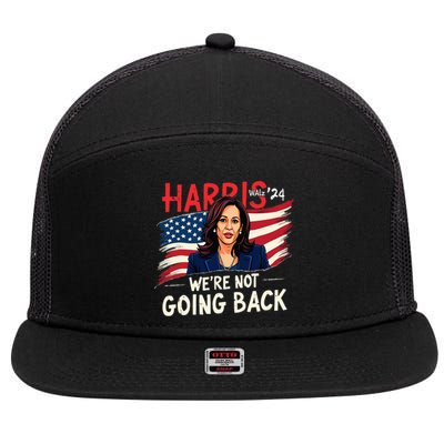 Harris Walz 2024 Kamala Harris 2024 Tim Walz 2024 Usa Flag 7 Panel Mesh Trucker Snapback Hat