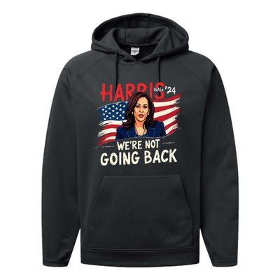 Harris Walz 2024 Kamala Harris 2024 Tim Walz 2024 Usa Flag Performance Fleece Hoodie