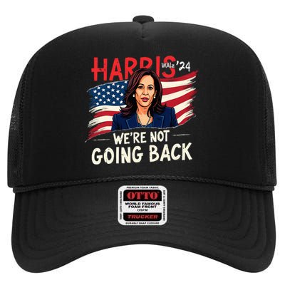 Harris Walz 2024 Kamala Harris 2024 Tim Walz 2024 Usa Flag High Crown Mesh Back Trucker Hat