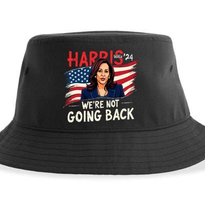 Harris Walz 2024 Kamala Harris 2024 Tim Walz 2024 Usa Flag Sustainable Bucket Hat