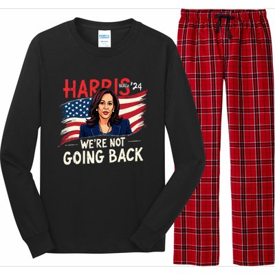 Harris Walz 2024 Kamala Harris 2024 Tim Walz 2024 Usa Flag Long Sleeve Pajama Set