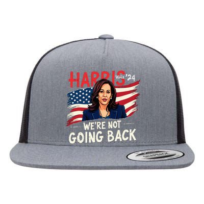 Harris Walz 2024 Kamala Harris 2024 Tim Walz 2024 Usa Flag Flat Bill Trucker Hat