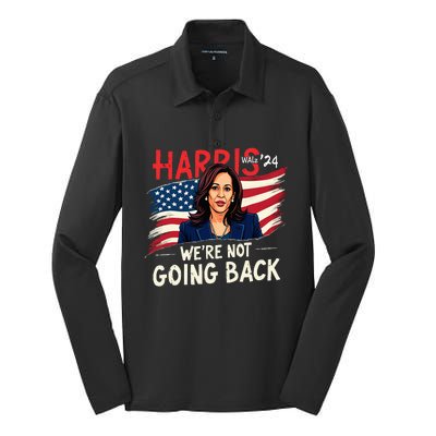 Harris Walz 2024 Kamala Harris 2024 Tim Walz 2024 Usa Flag Silk Touch Performance Long Sleeve Polo