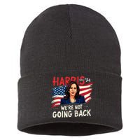 Harris Walz 2024 Kamala Harris 2024 Tim Walz 2024 Usa Flag Sustainable Knit Beanie