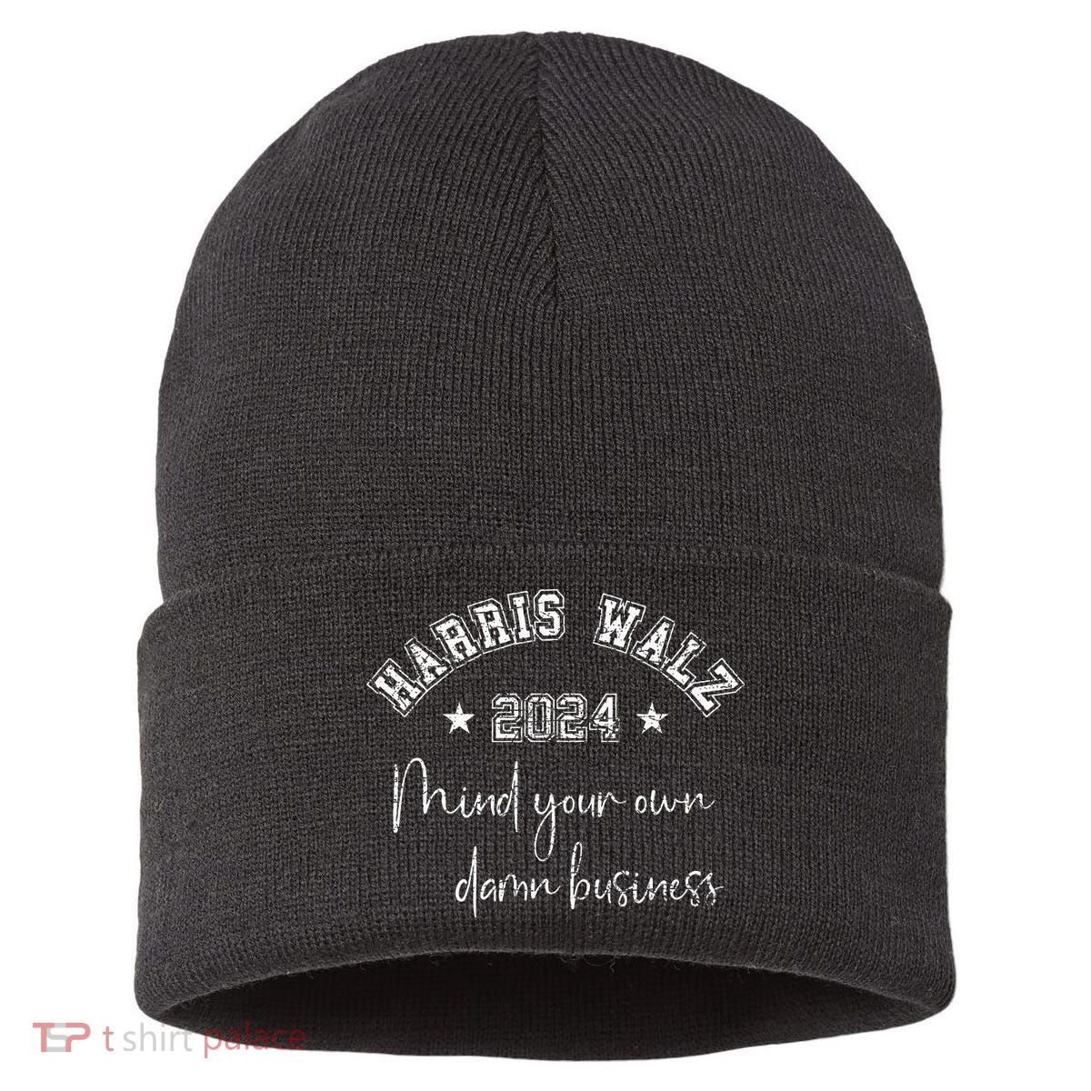 Harris Walz 2024 Mind Your Own Damn Business Us Vintage Sustainable Knit Beanie