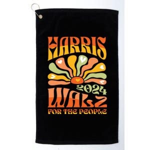 Harris Walz 2024 Election President Kamala Harris Tim Waltz Platinum Collection Golf Towel