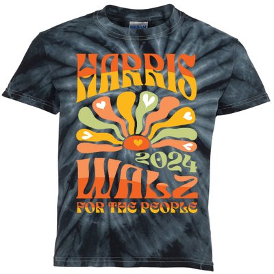 Harris Walz 2024 Election President Kamala Harris Tim Waltz Kids Tie-Dye T-Shirt