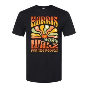 Harris Walz 2024 Election President Kamala Harris Tim Waltz Softstyle CVC T-Shirt