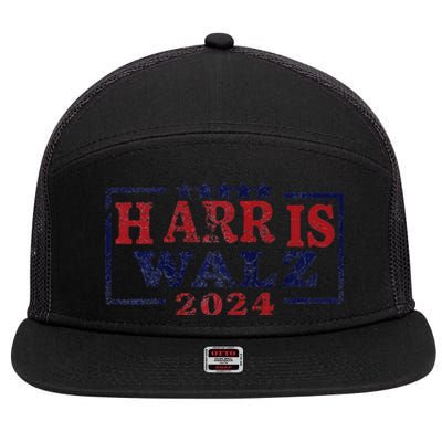 Harris Waltz 2024 Election Kamala Harris Tim Waltz 2024 Raglan 7 Panel Mesh Trucker Snapback Hat