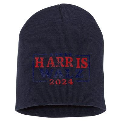 Harris Waltz 2024 Election Kamala Harris Tim Waltz 2024 Raglan Short Acrylic Beanie