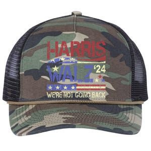 Harris Walz 2024 Kamala Harris 2024 Tim Walz 2024 Usa Flag Retro Rope Trucker Hat Cap