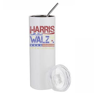 Harris Walz 2024 Kamala Harris 2024 Tim Walz 2024 Usa Flag Stainless Steel Tumbler