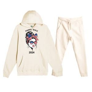 Harris Waltz 24 Election Kamala Harris Tim Waltz 2024 Premium Hooded Sweatsuit Set