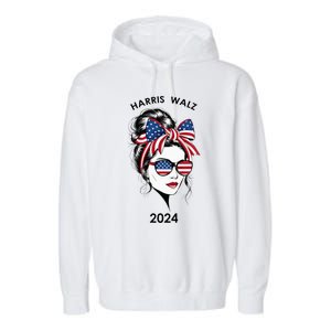 Harris Waltz 24 Election Kamala Harris Tim Waltz 2024 Garment-Dyed Fleece Hoodie