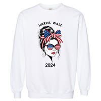 Harris Waltz 24 Election Kamala Harris Tim Waltz 2024 Garment-Dyed Sweatshirt