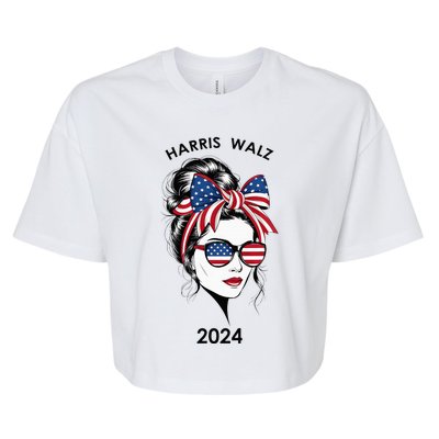 Harris Waltz 24 Election Kamala Harris Tim Waltz 2024 Bella+Canvas Jersey Crop Tee