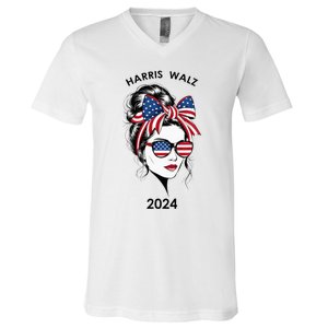 Harris Waltz 24 Election Kamala Harris Tim Waltz 2024 V-Neck T-Shirt