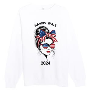 Harris Waltz 24 Election Kamala Harris Tim Waltz 2024 Premium Crewneck Sweatshirt